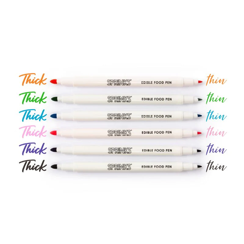 6 Pack Sprinks Pastel Edible Food Pen Set