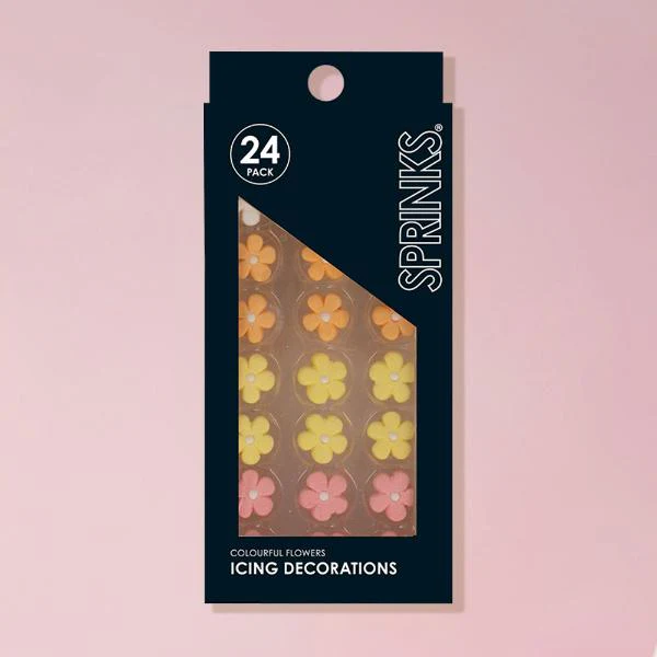24 Pack Colourful Flowers Sprinks Icing Decoration - Image 2