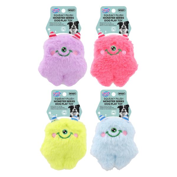 Squeaky Plush Monster Series Dog Toy - 12cm x 14cm