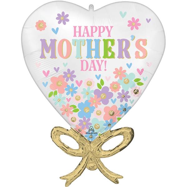 Happy Mothers Day Daisy Chain Bow Satin Balloon - 71cm