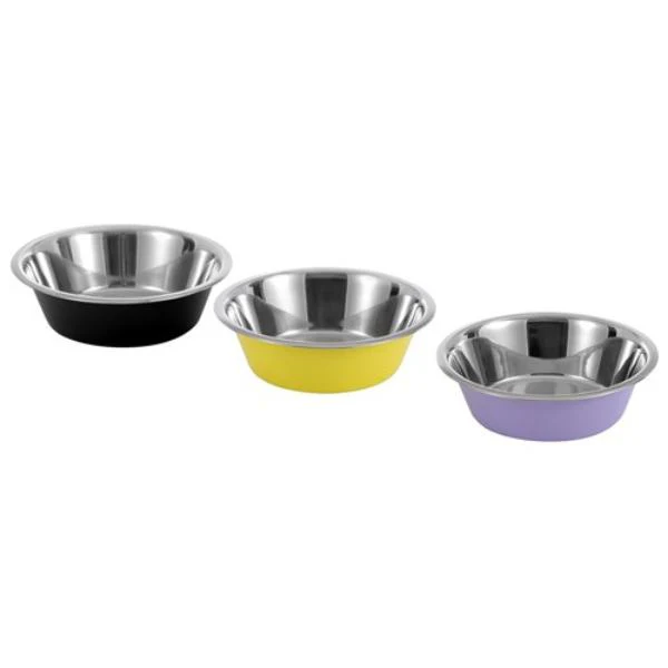 Stainless Steel Anti Skid 2000ml Pet Bowl - 24.6cm x 24.6cm x 7.5cm