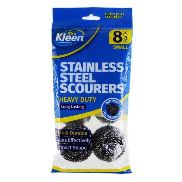 8 Pack Small Kleen Stainless Steel Scourers