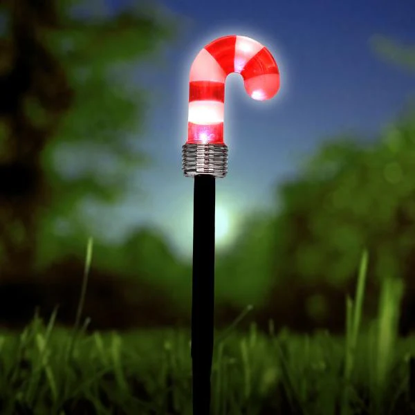 Solar Candy Cane Led Stake Light - 7.5cm x 40cm - Image 4