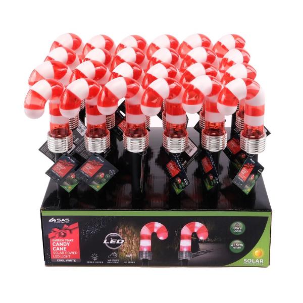 Solar Candy Cane Led Stake Light - 7.5cm x 40cm - Image 6