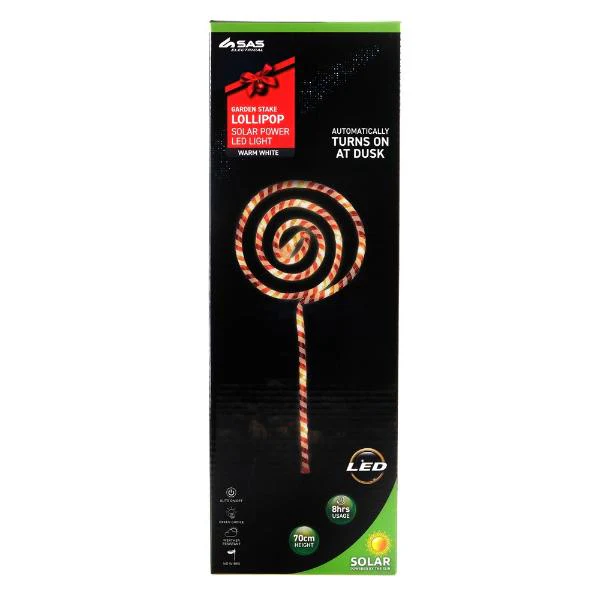 Solar Candy Cane Led Stake Lollypop - 10cm x 10cm - Image 5