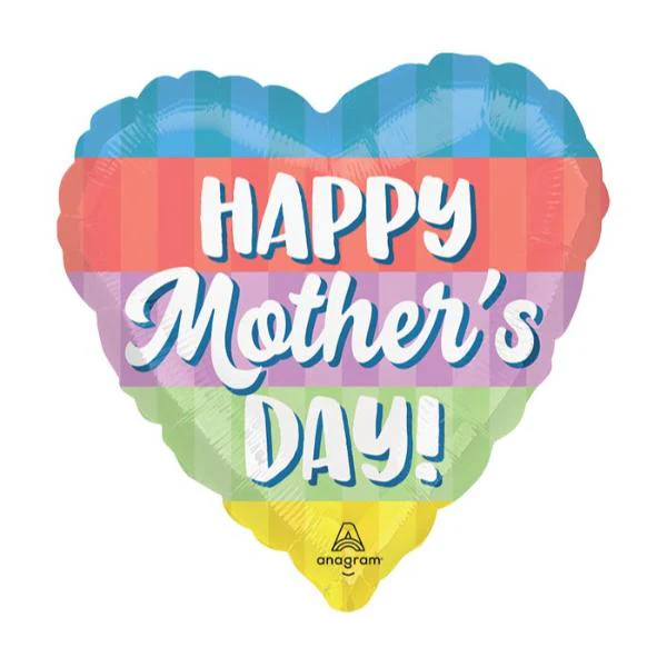 Happy Mothers Day Colour Block Bliss Heart Balloon - 43cm