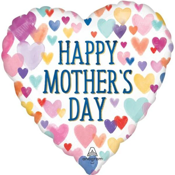 Happy Mothers Day Sprinkled Heart Foil Balloon - 43cm