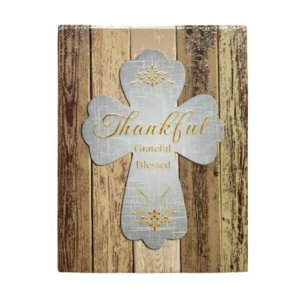 Decorative Ceramic Plaque With Timber Look Design & Raised 3D Personalised Cross - 15cm x 20cm