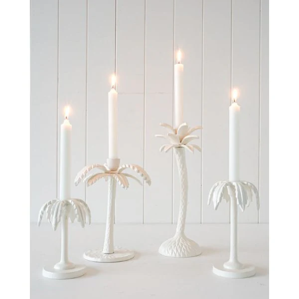Nusa Palm Gardenia Cream Large Stick Candle Holder - 12cm x 23cm x 17cm - Image 3