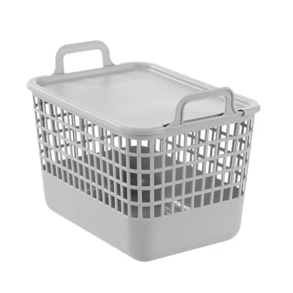 Large Storage Tote With Lid - 33cm x 23.5cm x 25.5cm - Image 2