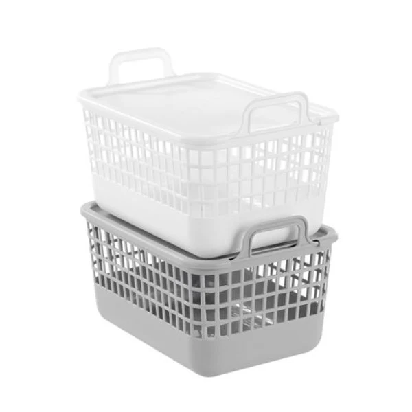 Medium Storage Tote With Lid - 33cm x 23.5cm x 21cm