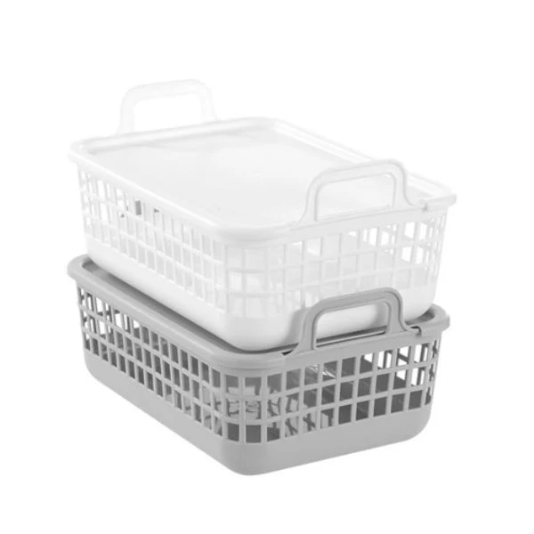 Small Storage Tote With Lid - 33cm x 23.5cm x 16cm