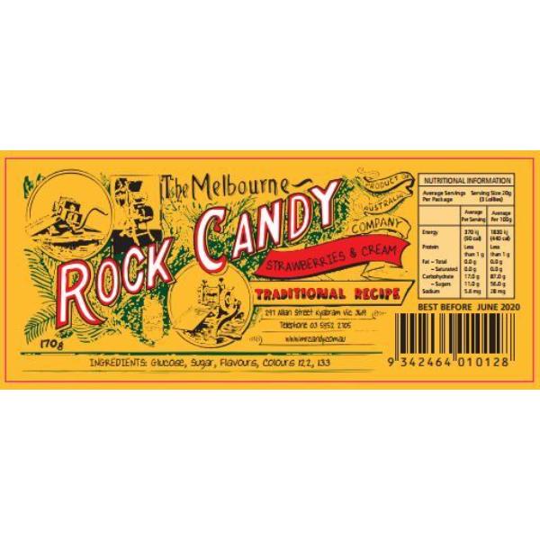 Strawberries & Cream Rock Candy - 170g - Image 2