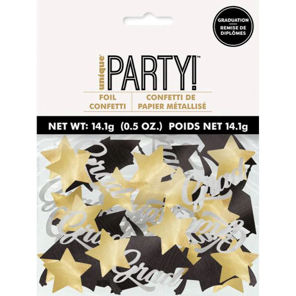 Graduation Stars & Caps Jumbo Foil Confetti - 14g