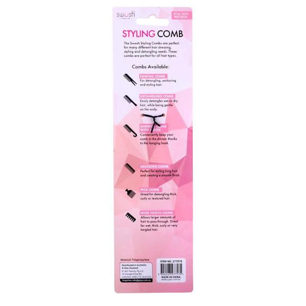 Assorted Black Styling Combs - Image 3