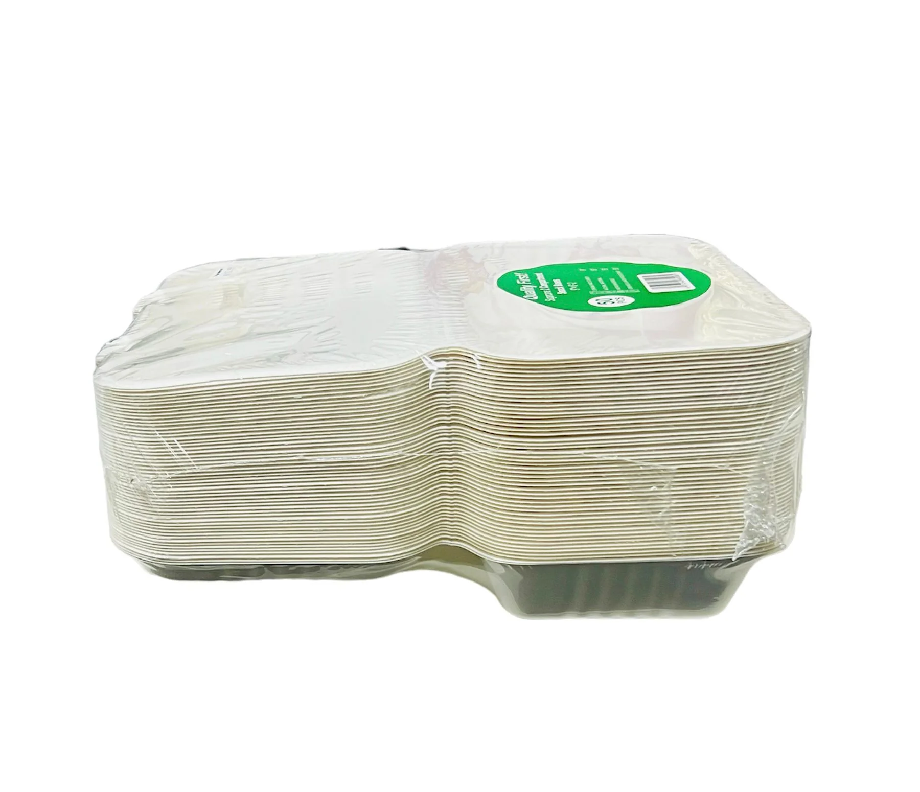 50 Pack Sugar Cane 2 Compartment Snack Boxes - 22.86cm x 15.24cm - Image 2