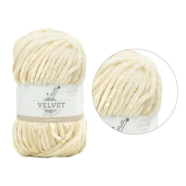 Cream Super Comfy Velvet Yarn - 100g