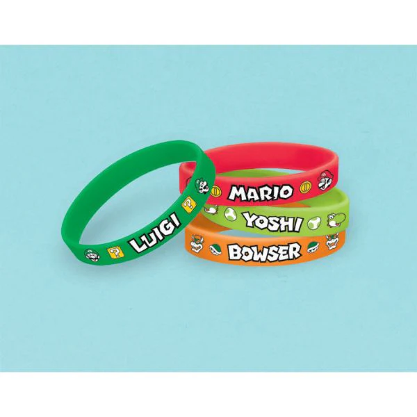 6 Pack Super Mario Brothers Rubber Bracelets - Image 2