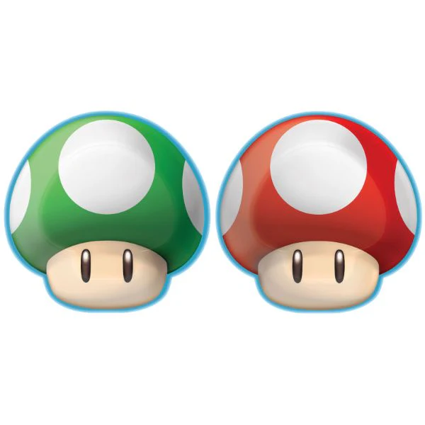8 Pack Super Mario Brothers Shaped Paper Plates - 18cm
