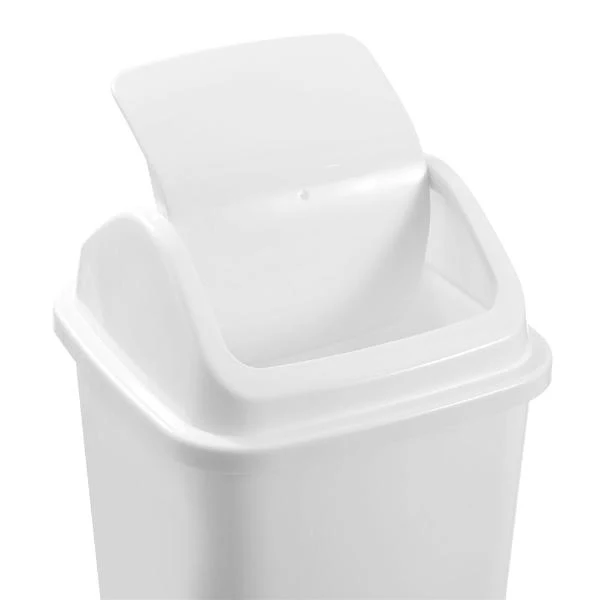 Boxsweden White Swing Top Bin 12L Trash Container - 38cm - Image 2