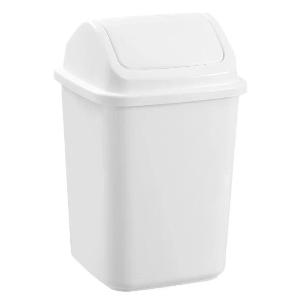 Boxsweden White Swing Top Bin 12L Trash Container - 38cm - Image 4