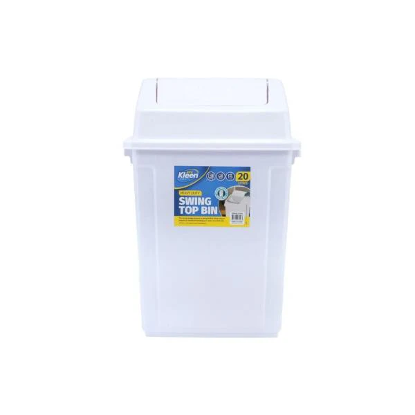 White Swing Top Bin - 20L