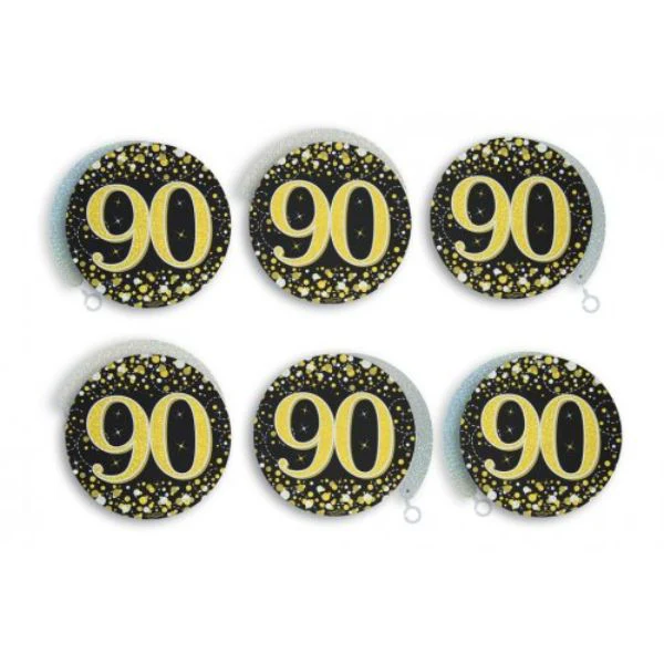 6 Pack Black Gold 90 Sparkling Fizz Hanging Swirls - Image 3