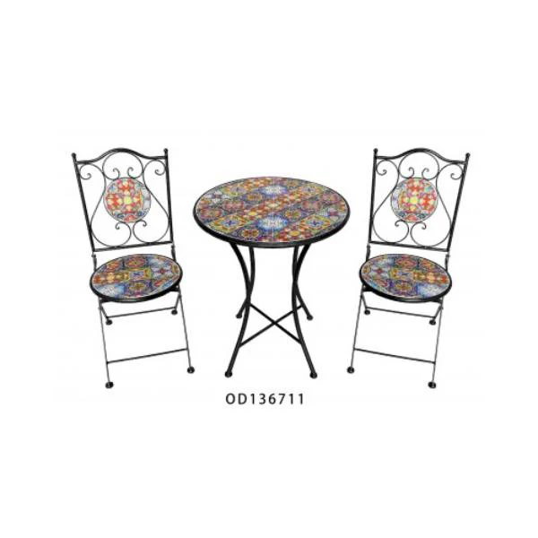 Metal Multicolour Undercover Use Table With Chairs