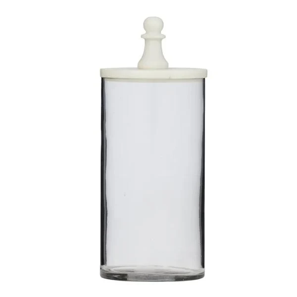 White Talia Marble Jar - 10cm x 20cm