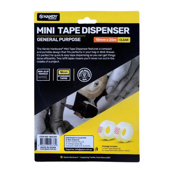 3 Pack Mini Black Tape Dispenser With Tape Rolls - Image 3