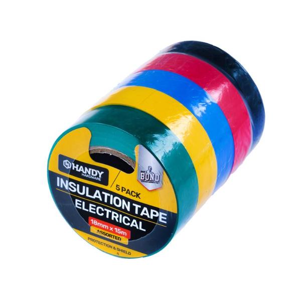 5 Pack Insulation Tape Electrical - 1.8cm x 15m - Image 3