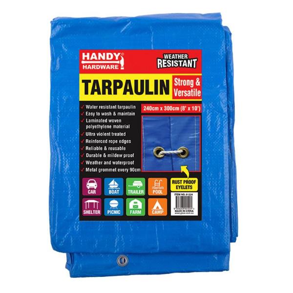 Blue 80gsm Tarpaulin - 240cm x 300cm