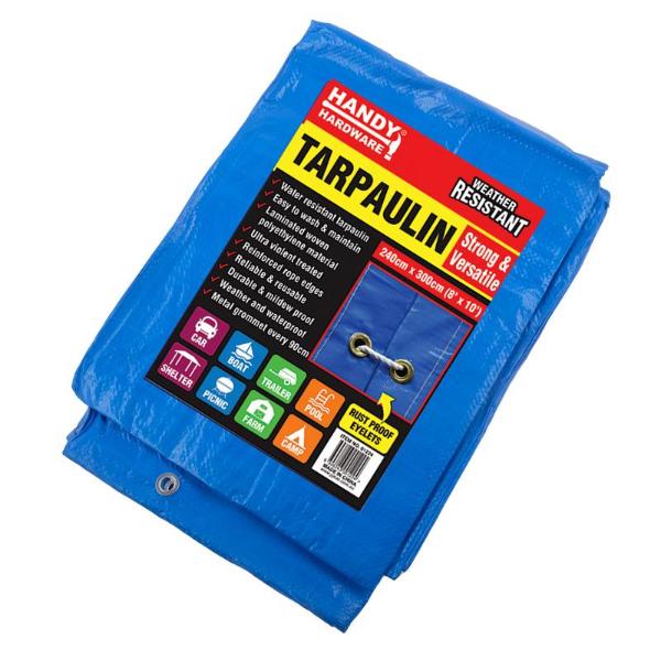 Blue 80gsm Tarpaulin - 240cm x 300cm - Image 3