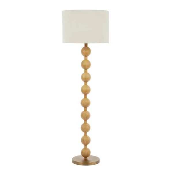 Taylor Natural Wood Look Floor Lamp - 45cm x 147cm