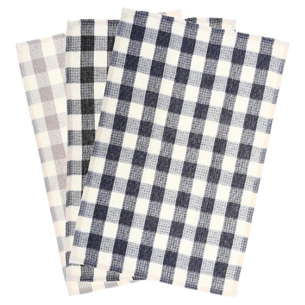 3 Pack Chequered Tea Towel - 38cm x 58cm - Image 2