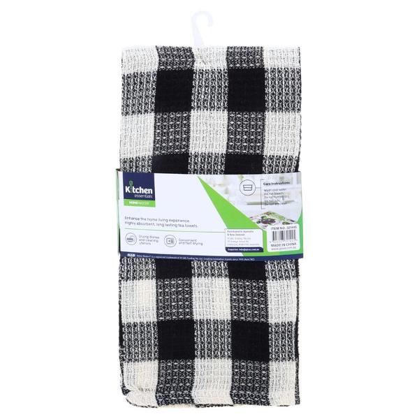 3 Pack Chequered Tea Towel - 38cm x 58cm - Image 3