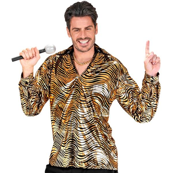 The 70s Disco Style Golden Waves Shirt - Medium - Large