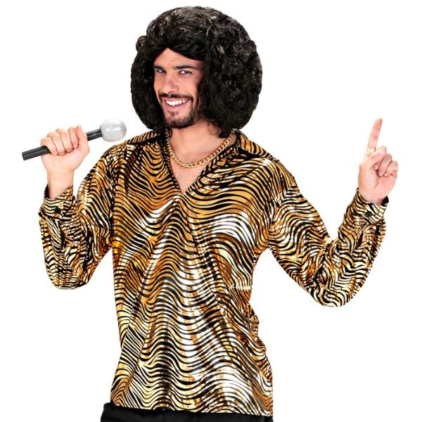 The 70s Disco Style Golden Waves Shirt - Medium - Large - Image 2