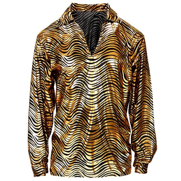 The 70s Disco Style Golden Waves Shirt - X Large - Image 3