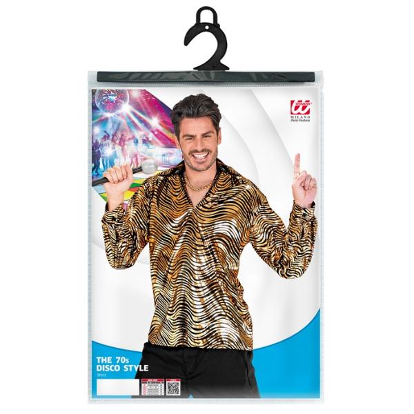 The 70s Disco Style Golden Waves Shirt - X Large - Image 4