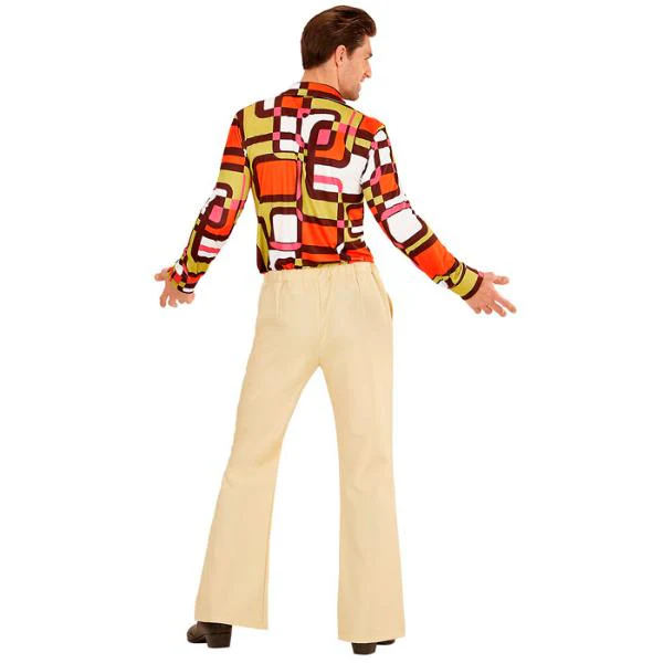 The 70s Groovy Style Beige Pants - XX Large - Image 2