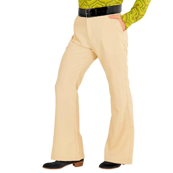 The 70s Groovy Style Beige Pants - XX Large - Image 5