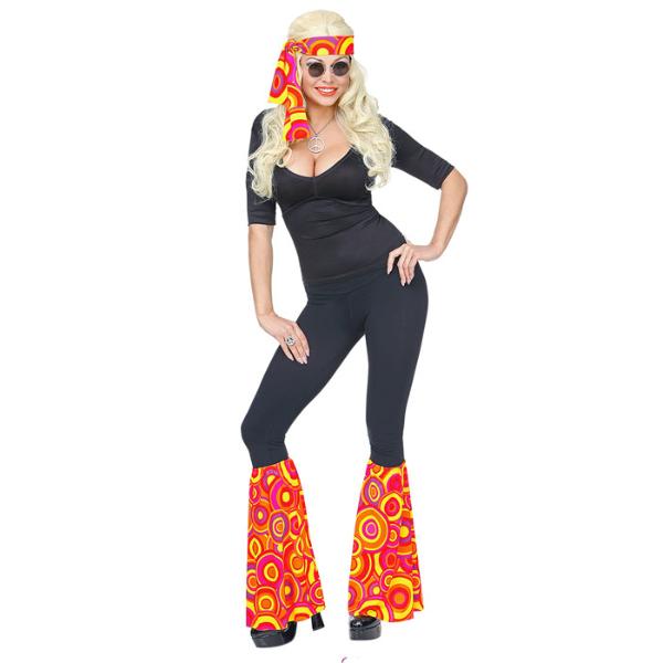 The 70s Groovy Style Orange Bubbles Headband & Leg Warmers - Image 3