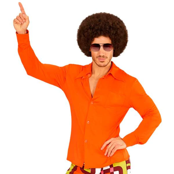 The 70s Groovy Style Orange Shirt - Small - Medium