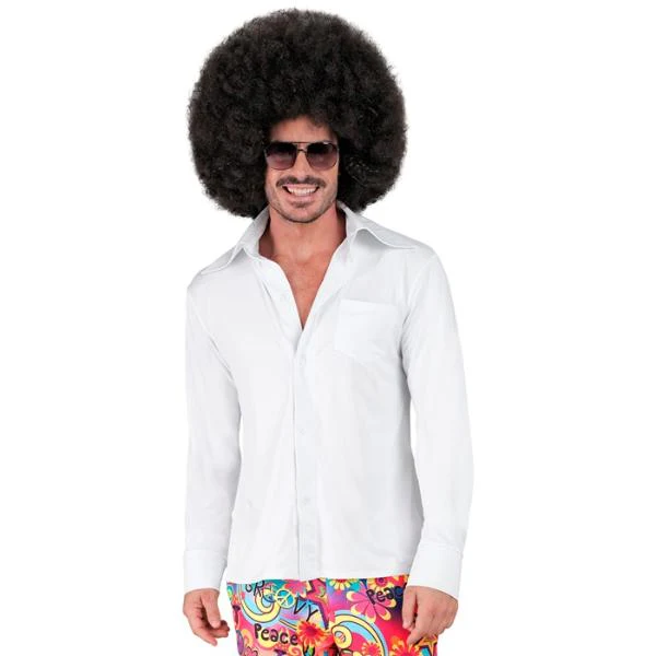 The 70s Groovy Style White Shirt - Large - X Large