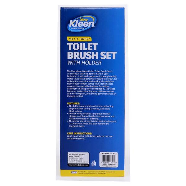 Black / White Toilet Brush Set With Holder - 9.5cm x 9.5cm - Image 3