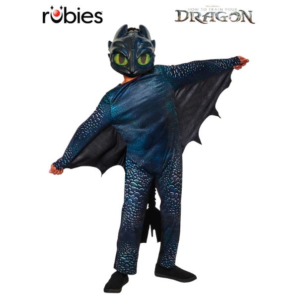 Deluxe Toothless Night Fury Kids Costume - 9 - 10 Years