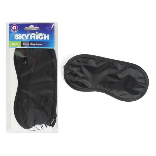 Black Travel Sleep Mask - 18.5cm x 8cm
