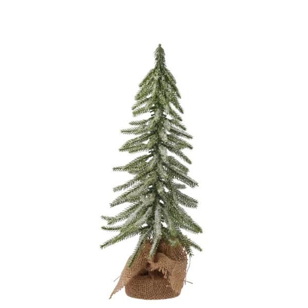 Natural Base Fabic Tree With Snow Burlap - 44cm