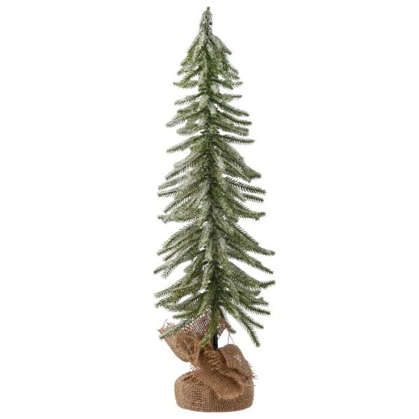 Tree w/Snow Burlap Base Fabic 55cm Nat
